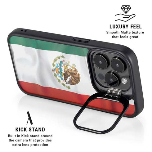 Mexico Flag iPhone 15 Pro Kickstand Case